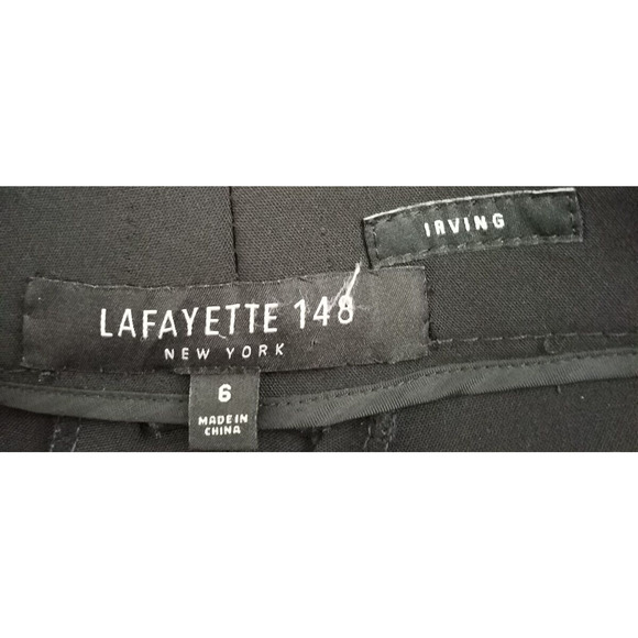 Lafayette 148 Irving Wool Blend Pants Black Tapered Leg Size 6 - Picture 5 of 7